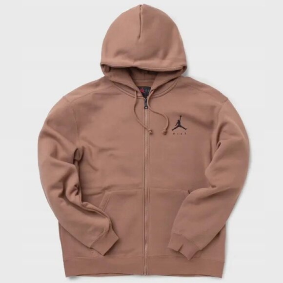 Air Jordan Jumpman Mens Fleece Full Zip Hoodie Brown - Main Image